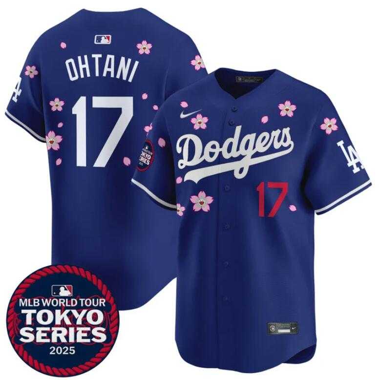 Men%27s Los Angeles Dodgers #17 Shohei Ohtani Royal 2025 Tokyo Series Limited Stitched Jersey Dzhi->los angeles dodgers->MLB Jersey